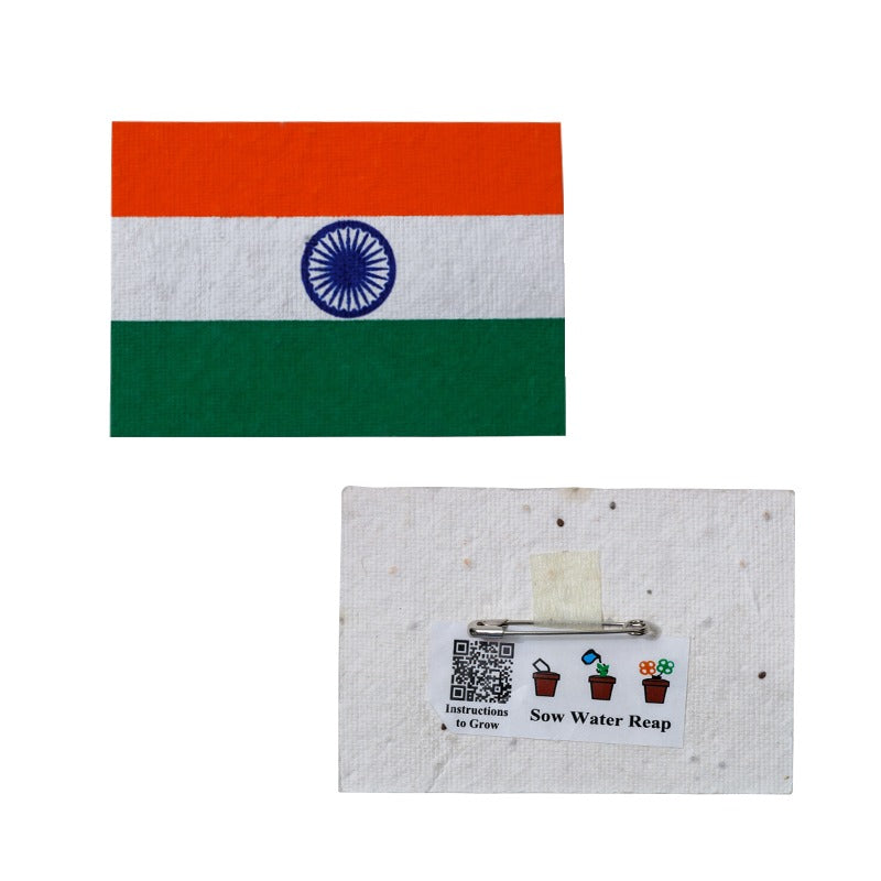 Seed Paper National Flag -50 Nos Rectangle Shape with PIN