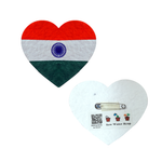 National Flag  Heart Shape Flag with Back PIN -50 Nos